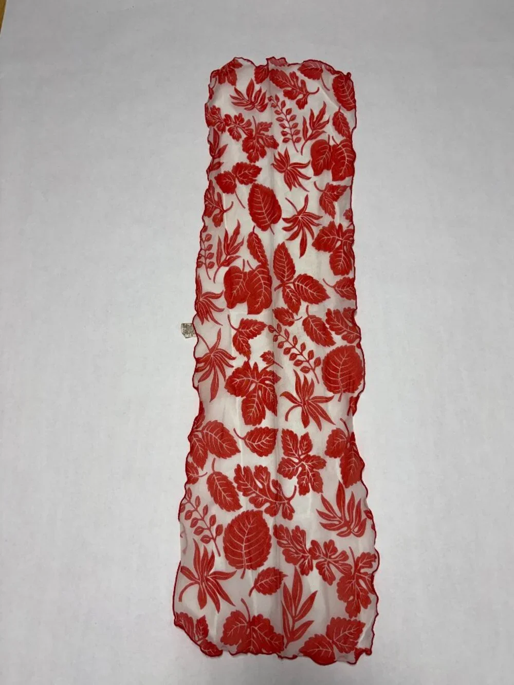 Red & White Vintage Head Wrap Head Neck Scarf 34